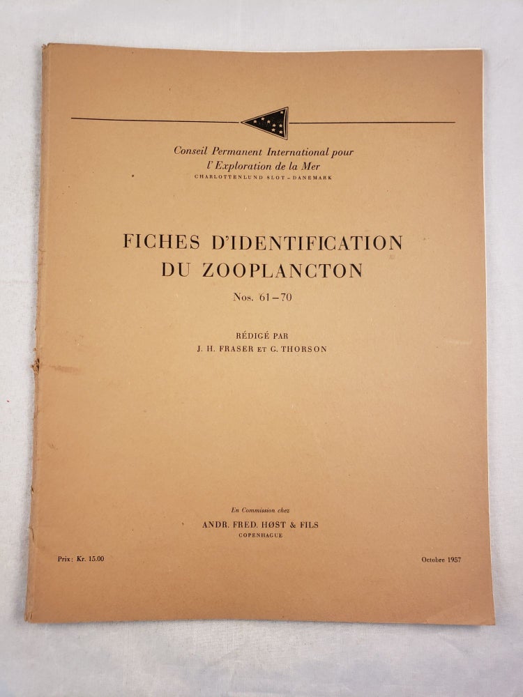 Item #25492 Fiches D'identification Du Zooplancton Nos. 61 -70. J. H. et G. Thorson Fraser, redige par.