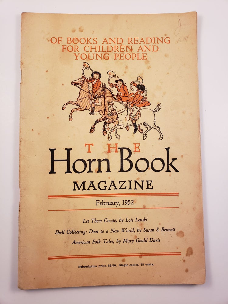 Item #25923 Horn Book Magazine. February 1952. Jennie Lindquist.