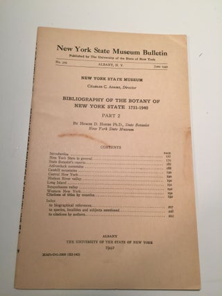 Item #27122 New York State Museum Bulletin No. 329 June 1942 Bibliography Of The Botany Of New...