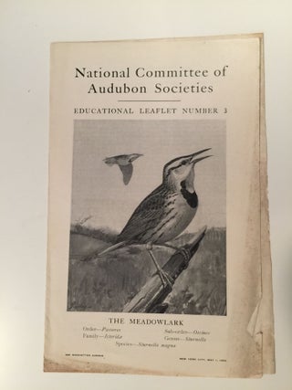 Item #27566 National Committee Of Audubon Societies Educational Leaflet Number 3 The Meadowlark....
