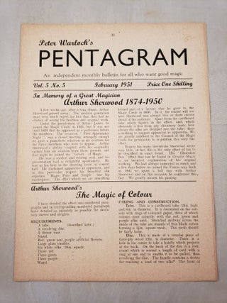 Item #27930 Peter Warlock's Pentagram. Volume 5 No. 5 February 1951. Peter Warlock