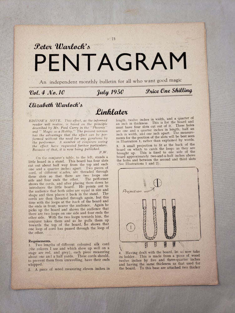 Item #27931 Peter Warlock's Pentagram. Volume 4 No. 10 February 1950. Peter Warlock.