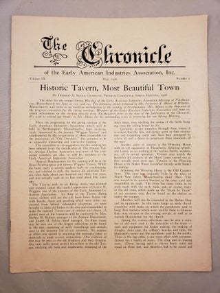 Item #27996 The Chronicle of the Early American Industries Association Volume IX Number 2 May...