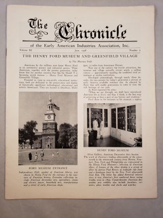 Item #28002 The Chronicle of the Early American Industries Association Volume XI Number 2 June...