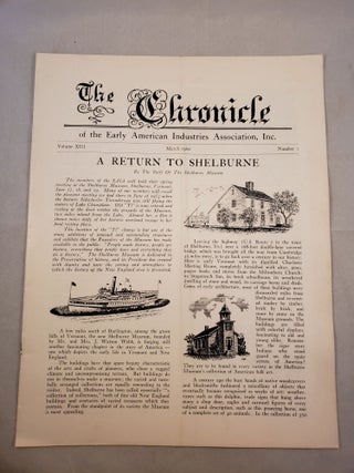 Item #28005 The Chronicle of the Early American Industries Association Volume XIII Number 1 ...