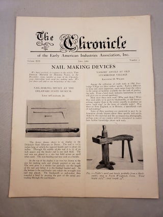 Item #28006 The Chronicle of the Early American Industries Association Volume XIII Number 2 ...