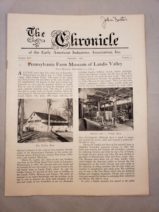 Item #28010 The Chronicle of the Early American Industries Association Volume XIV Number 3...