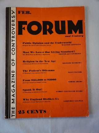 Item #28047 Forum and Century The Magazine of Controversy, Vol. LXXXV, No. 2 February, 1931....