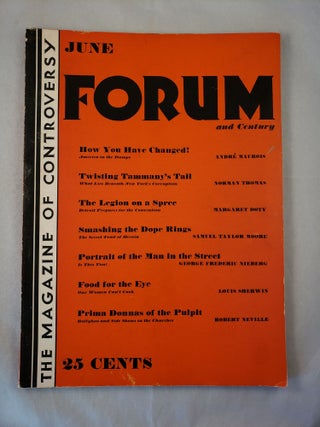 Item #28049 Forum and Century The Magazine of Controversy, Vol. LXXXV, No. 6 June, 1931. Henry...
