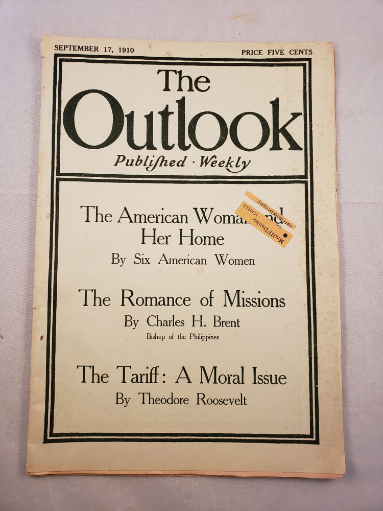 Item #29047 The Outlook September 17, 1910. Lyman Abbott, Hamilton W. Mabie associate editorand Theodore Roosevelt in chief, contributing.