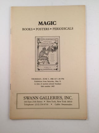 Item #29835 Magic Books Posters Periodicals - Swann Galleries, New York - June 5, 1986. Swann...