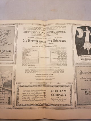Metropolitan Opera House Grand Opera Season 1924 -1925 Program for DIE MEISTERSINGER VON NURNBERG