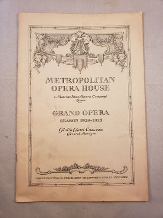 Item #30171 Metropolitan Opera House Grand Opera Season 1924 -1925 Program for SIEGFRIED....