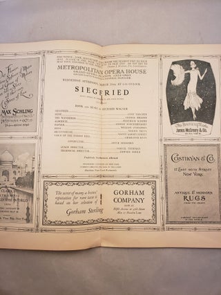 Metropolitan Opera House Grand Opera Season 1924 -1925 Program for SIEGFRIED