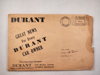 Item #30184 Durant Motor Car Company Parts Catalog. Durant Motor Car Company