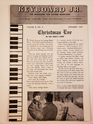 Item #30192 Keyboard Jr. The Magazine for Young Musicians, Volume 8, No. 3 December, 1949. Ian...