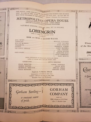 Metropolitan Opera House Grand Opera Season 1924 -1925 Program for LOHENGRIN