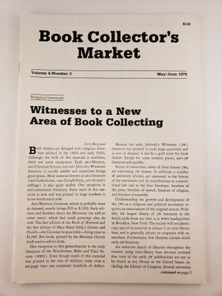 Item #30283 Book Collector's Market, Vol 4, No.3, May/June, 1979. Denis Carbonneau