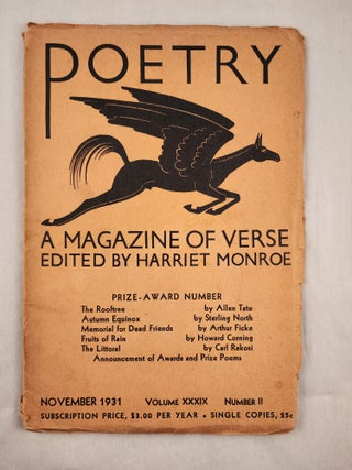Item #30291 Poetry, A Magazine of Verse Volume XXXIX Number II, November, 1931. Harriet Monroe