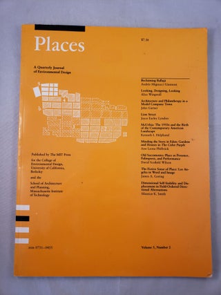 Item #31627 Places A Quarterly Journal of Environmental Design Volume 5, Number 2. Donlyn...