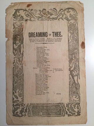 Item #31892 Dreaming Of Thee (Broadside). George Cooper, J. R. Thomas