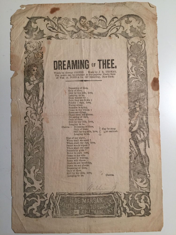 Item #31892 Dreaming Of Thee (Broadside). George Cooper, J. R. Thomas.