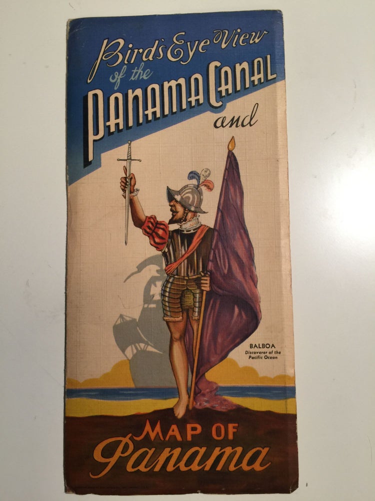 Item #32208 Bird’s Eye View of the Panama Canal and Map of Panama. Canal Zone Isthmus of Panama.