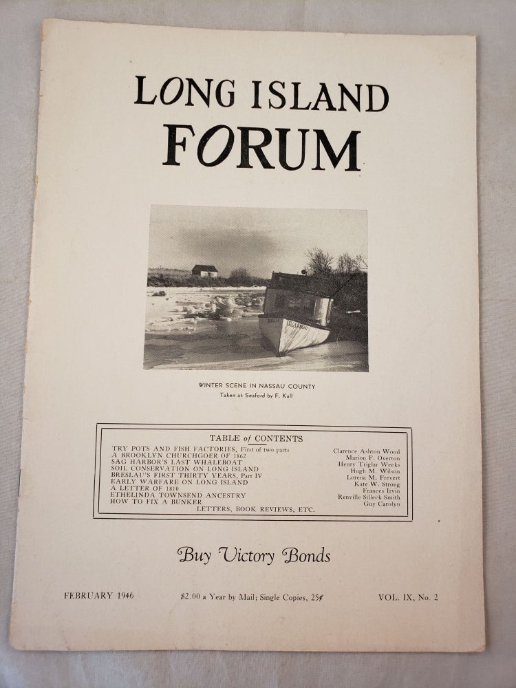 Item #33427 Long Island Forum February 1946 Vol. IX, No. 2. Paul Bailey.