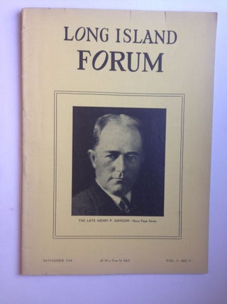 Item #37511 The Long Island Forum November 1938 Vol 1 No 9. Paul Bailey