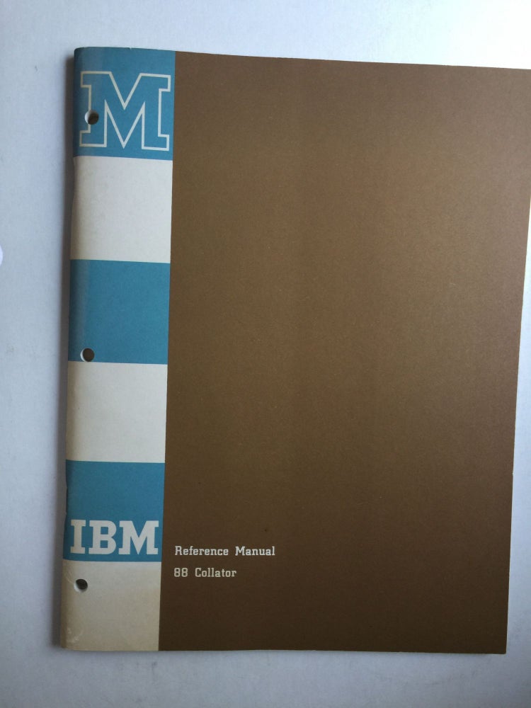 Item #38917 IBM Reference Manual 88 Collator. IBM.