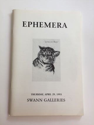 Item #40152 Paper Ephemera and Postcards Public Auction Sale 1625, Thursday, April 29, 1993....