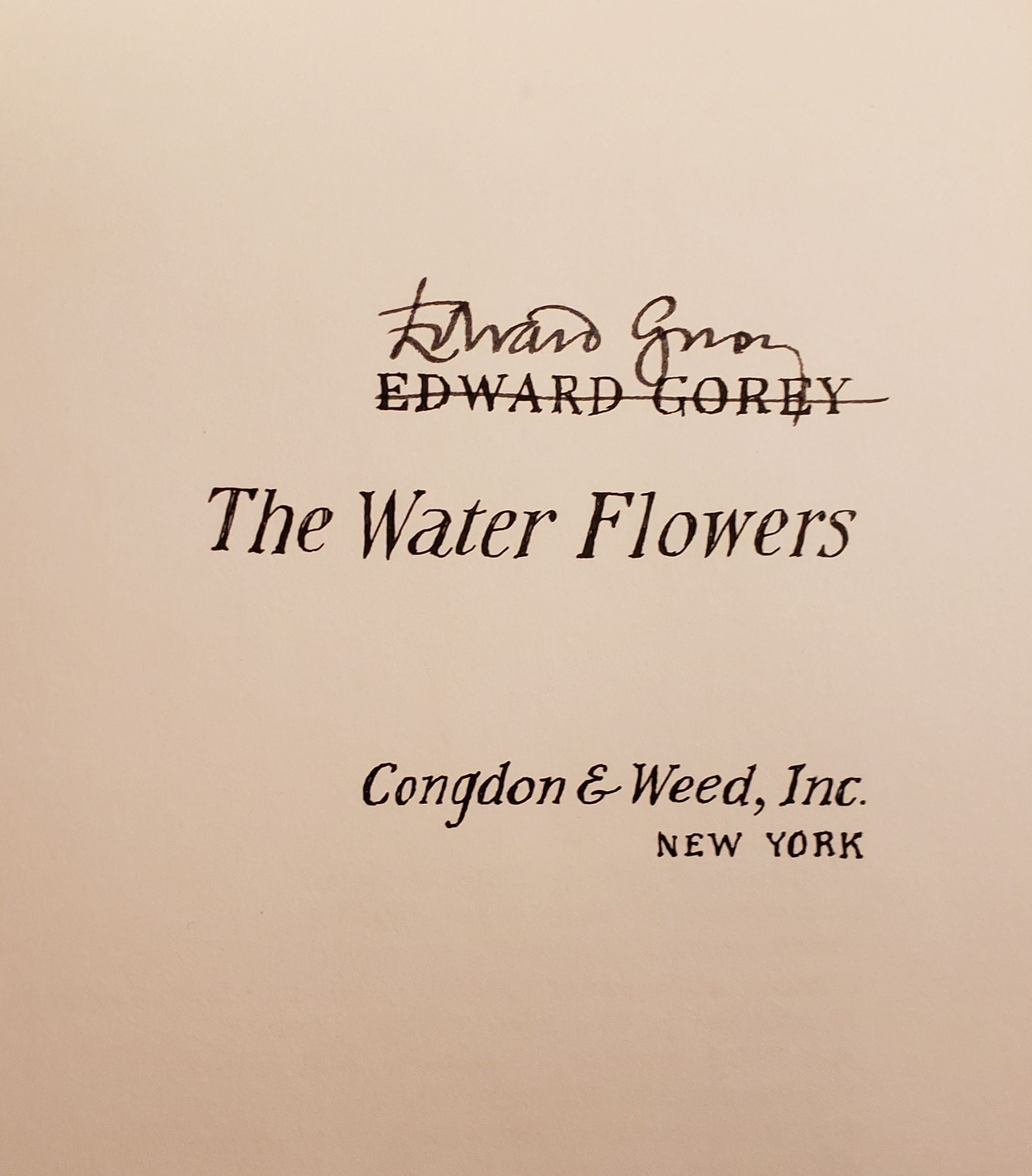 The Water Flowers by Edward Gorey on WellRead Books