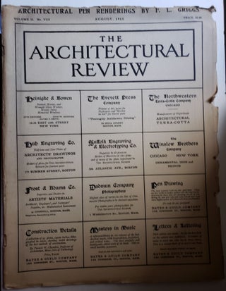 Item #42474 The Architectural Review, Volume II, No VIII, August, 1913. Bates, Guild