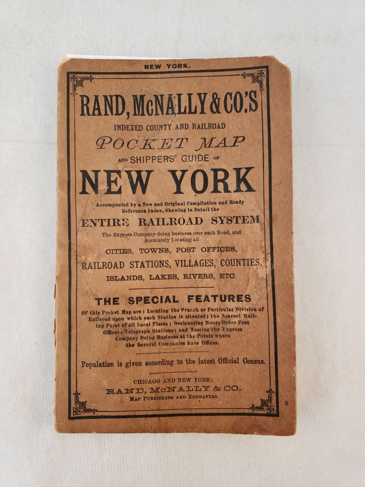 Item #42555 RAND, McNALLY & CO.'S INDEXED COUNTY AND TOWNSHIP POCKET MAP AND SHIPPERS' GUIDE OF NEW YORK:. Rand McNally.
