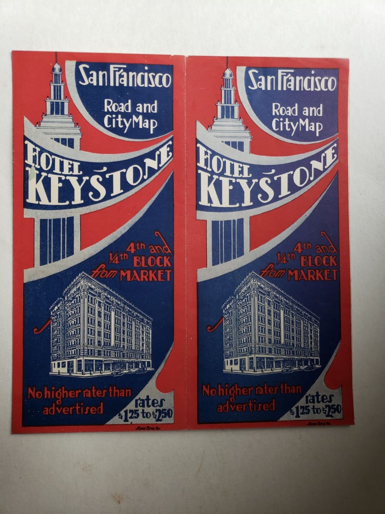 Item #42586 HOTEL KEYSTONE. San Francisco Road and City Map. Hotel Keystone.