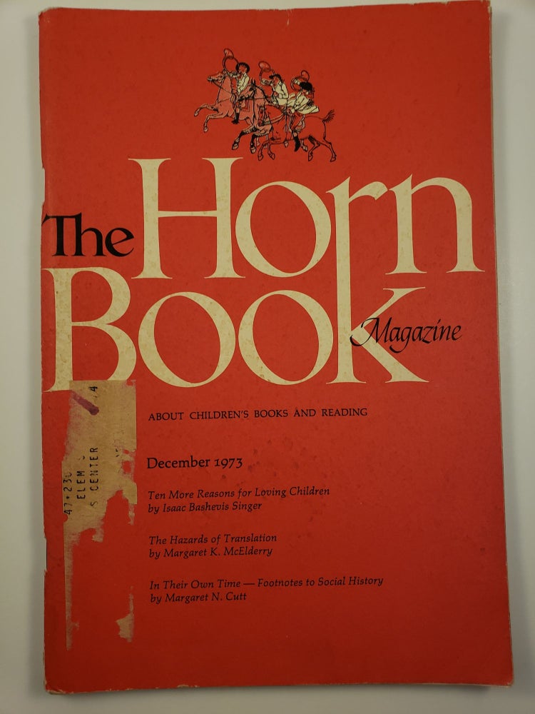 Item #42631 Horn Book Magazine December 1973. Paul Heins.