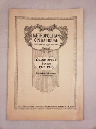Item #42842 Metropolitan Opera House Grand Opera Season 1922-1923 Program for Cavalleria...
