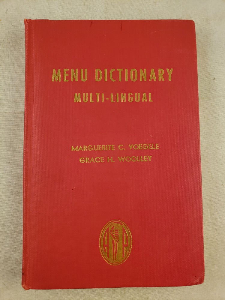 Item #42881 Menu Dictionary Multi-Lingual. Marguerite C. Voegele, Paula Hoffman.