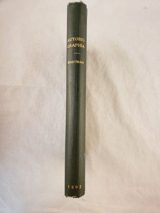 Item #43080 Autobiographia, Or the Story of A Life. Walt Whitman