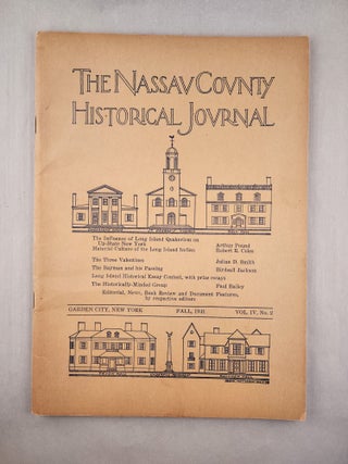 Item #43460 The Nassau County Historical Journal, September,1941, Volume lV, No 2. Courtney...