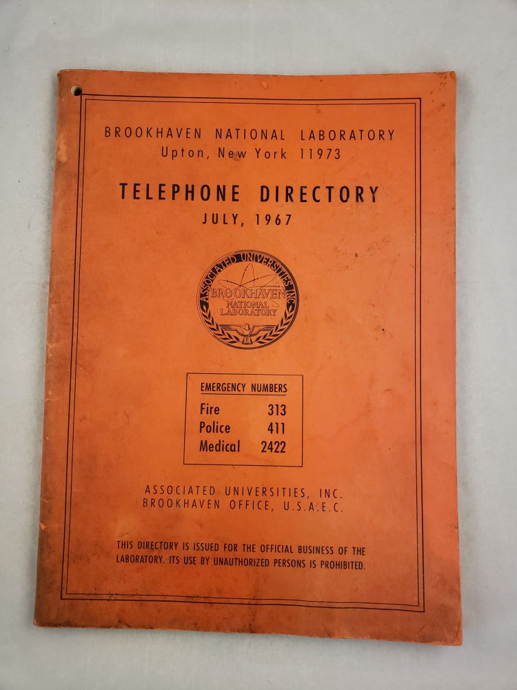 Item #43469 Brookhaven Laboratory Telephone Directory. Brookhaven Laboratory.