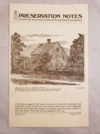 Item #43604 Preservation Notes The Society For The Preservation Of Long Island Antiquities Vol....