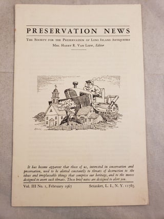 Item #43605 Preservation Notes The Society For The Preservation Of Long Island Antiquities Vol....