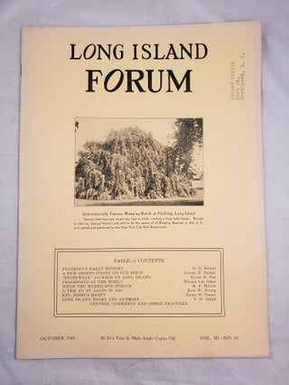 Item #43636 Long Island Forum Vol. III, No. 10, October, 1940. Paul Bailey
