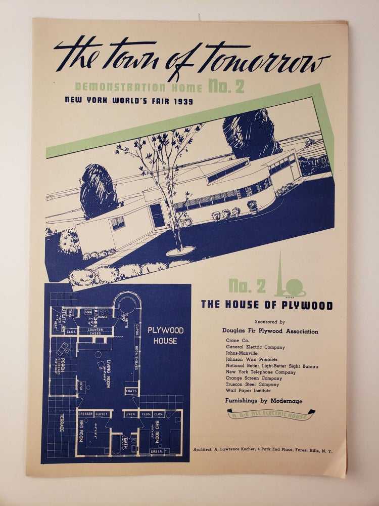 Item #45033 The Town Of Tomorrow Demonstration Home No. 2: The House of Plywood. 1939 New York World’s Fair.