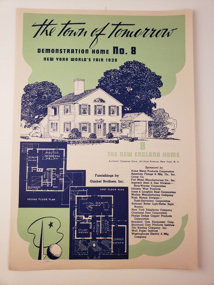 Item #45037 The Town Of Tomorrow Demonstration Home No. 8: The New England Home. 1939 New York World’s Fair.