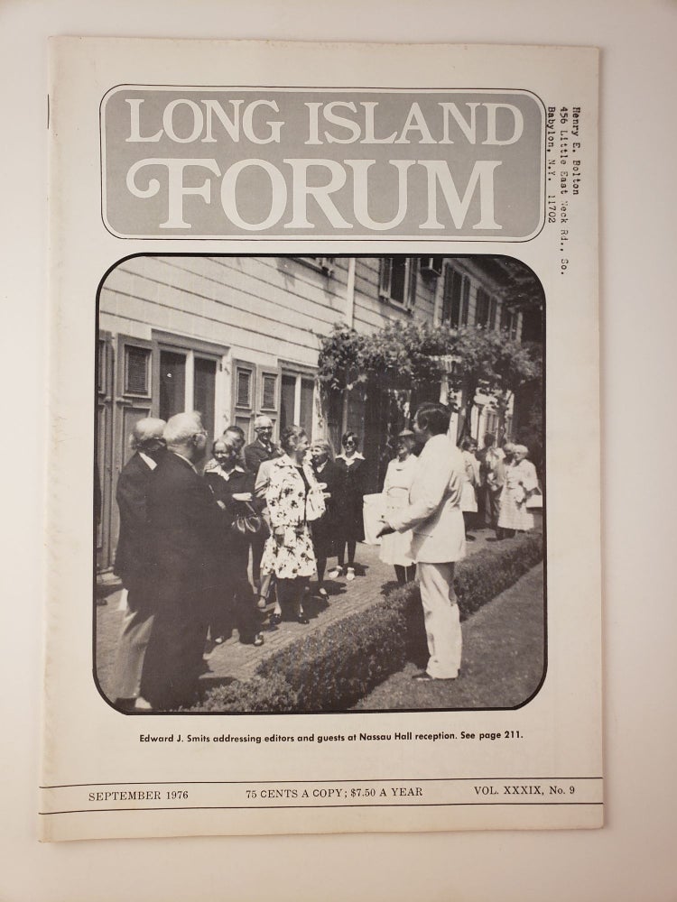 Item #45045 Long Island Forum Vol. XXXIX No. 9 September 1976. Carl A. Starace.