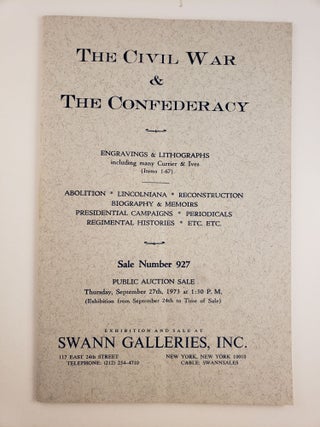 Item #45182 The Civil War & The Confederacy, Sale Number 927, Thursday, September 27th, 1973....