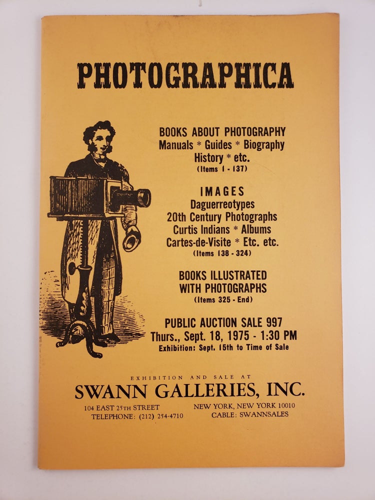 Item #45187 Photographica Sale Number 997 Thursday, September 18th, 1975. Swann Galleries.