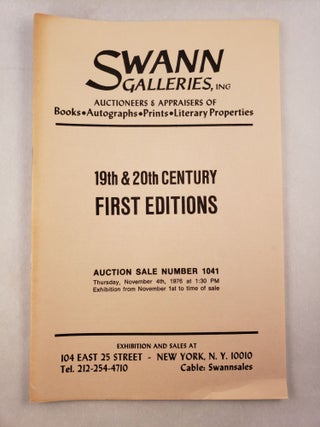 Item #45476 19th & 20th Century First Editions Auction Sale Number 1041, Thursday, November 4th,...